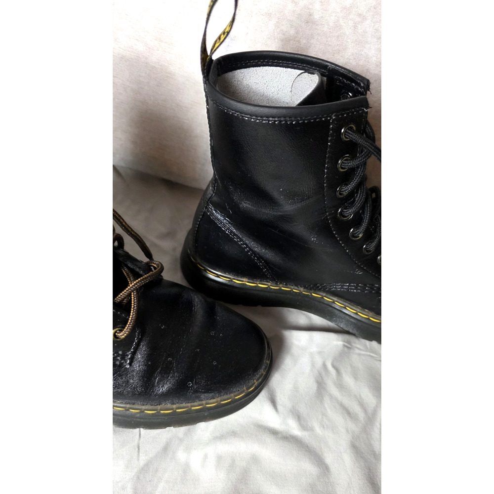 Dr. Martens Zavala Black Leather Combat Boots Women’s 7 / Men’s 6 - Picture 7 of 11
